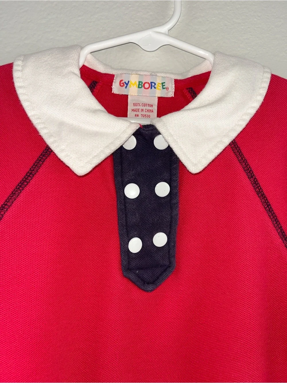 Gymboree 90s Nautical Embroidered Sailboat Rainbow Tag Polka Dot Vintage Top M